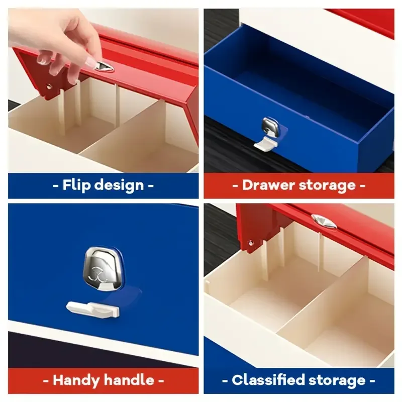 Flip Storage Box Drawer Stationery Organizer Large Capacity Office Accessories Desk Boxes Desktop Plastic School Supplies