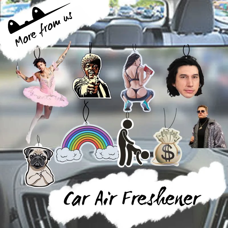 1 PC Car Air Freshener Rear View Mirror Accessories Car Scent Perfume  Pendant Hanging Charm Funny Adult Car Home Office Decor