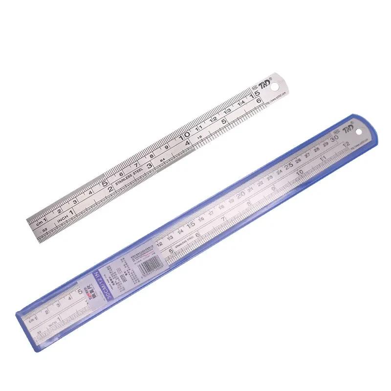 Premium Stainless Steel Ruler Set - Precision Double-Sided Graduation Scale, 5-Piece Collection