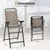 4 Pieces Patio Folding Bar Chairs, High Top Patio Bar Chair with Metal Frame & Footrest, Outdoor Bar Height Chairs for Balcony 6