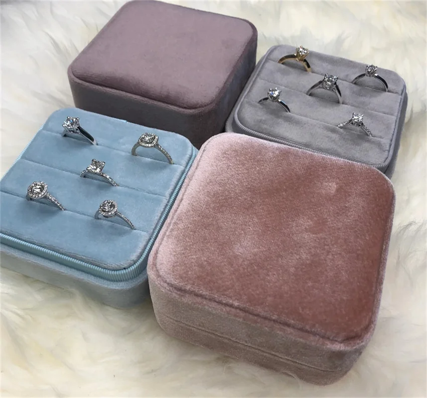 Velvet Ring Box Holds Up To 9 Rings Luxury Keepsake Jewelry Box Display