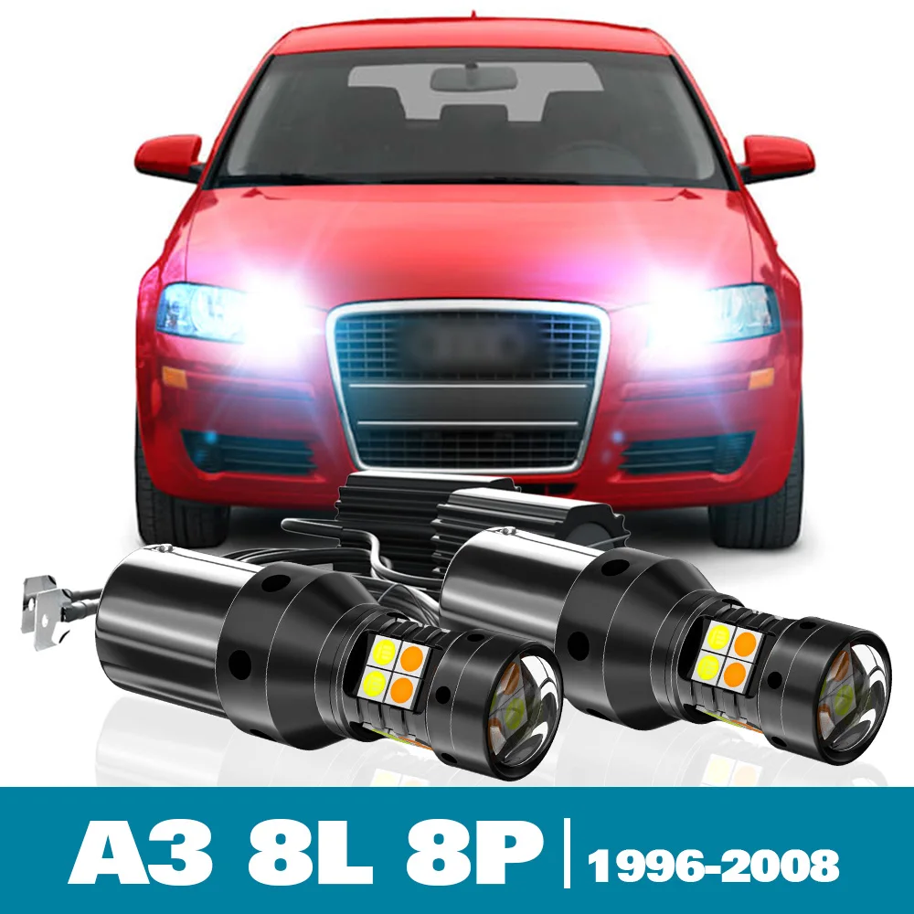 2pcs LED Dual Mode Turn Signal+Daytime Running Light DRL For Audi A3 8L 8P  Accessories 1996-2008 2002 2003 2004 2005 2006 2007 - AliExpress