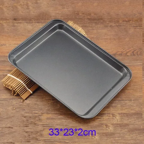 

Non-stick rectangular black baking tray for baking bread cake in the oven