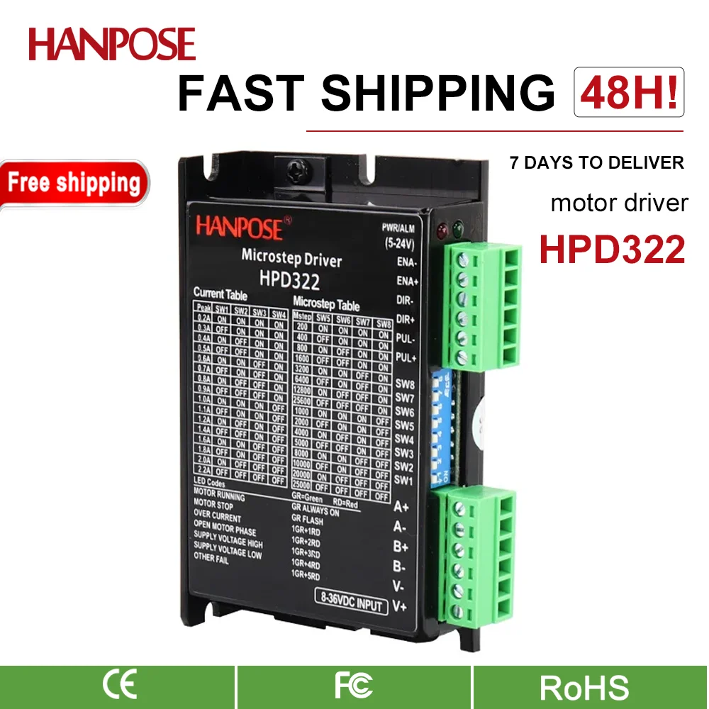 HPD322 controller driver 8-36VDC step servo driver for NEMA17 23 CNC hybrid servo motor For 3D Printer Monitor Equipment
