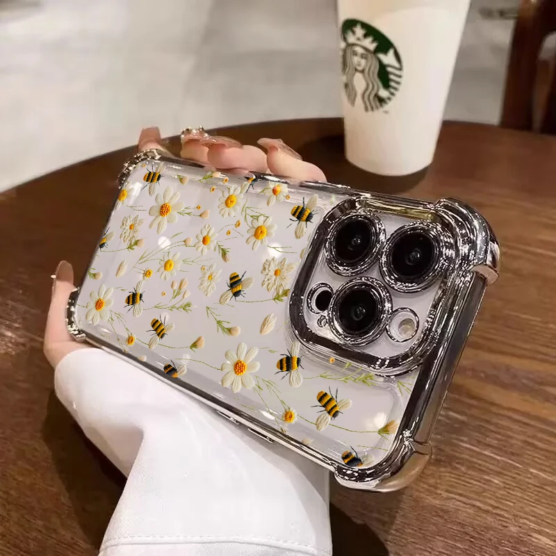Elegant Bow Cherry Plating Shockproof Phone Case