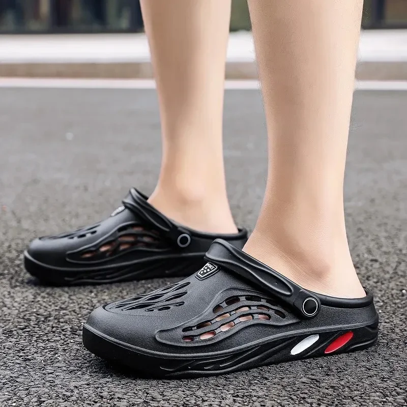 Summer Men Sandals Light EVA Men's Casual Shoes Hole Shoes Clogs Lovers Home Garden Outdoor Male Beach Flat Slippers Big Size 49
