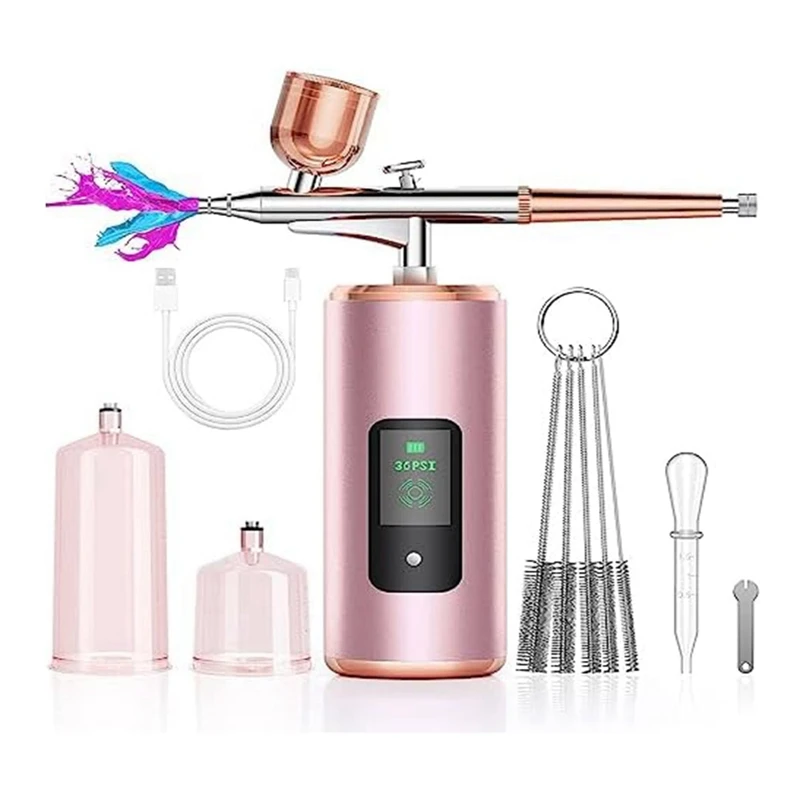 Multi-functional Airbrush Kit with Compressor Handheld Air Brush Set  Dual-Action 5-level Adjustable Pressure Max.25PSI - AliExpress