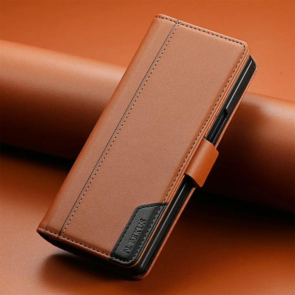Luxury Leather Wallet Magnetic Book Armor Flip Cover Case