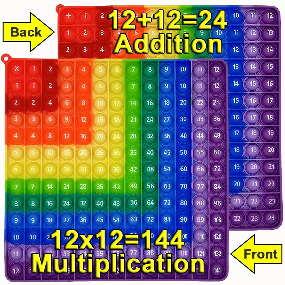Fidget Toys Math Toys Learning Puzzle Toys Teaching Aids Toys 12x12 Multiplication Addition Pop Fidget Toys