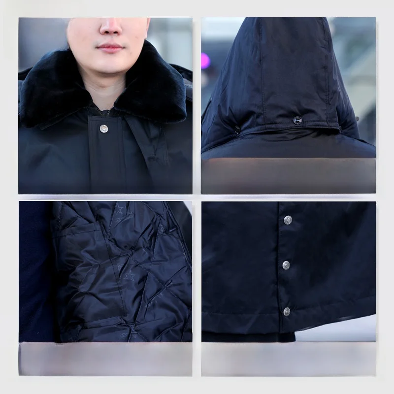 두꺼운 겨울 코트 면 따뜻한 안전 작업복 긴 다기능 냉장 보관 부동산 관리 노동 보호