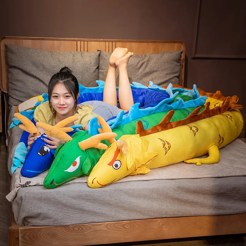 200CM Chinese Style Zodiac Dragon Plush Toys Stuffed Dinosaur PLush Dolls Animal Sleep Long Pillow Birthday Gift for Boy Kids view 3