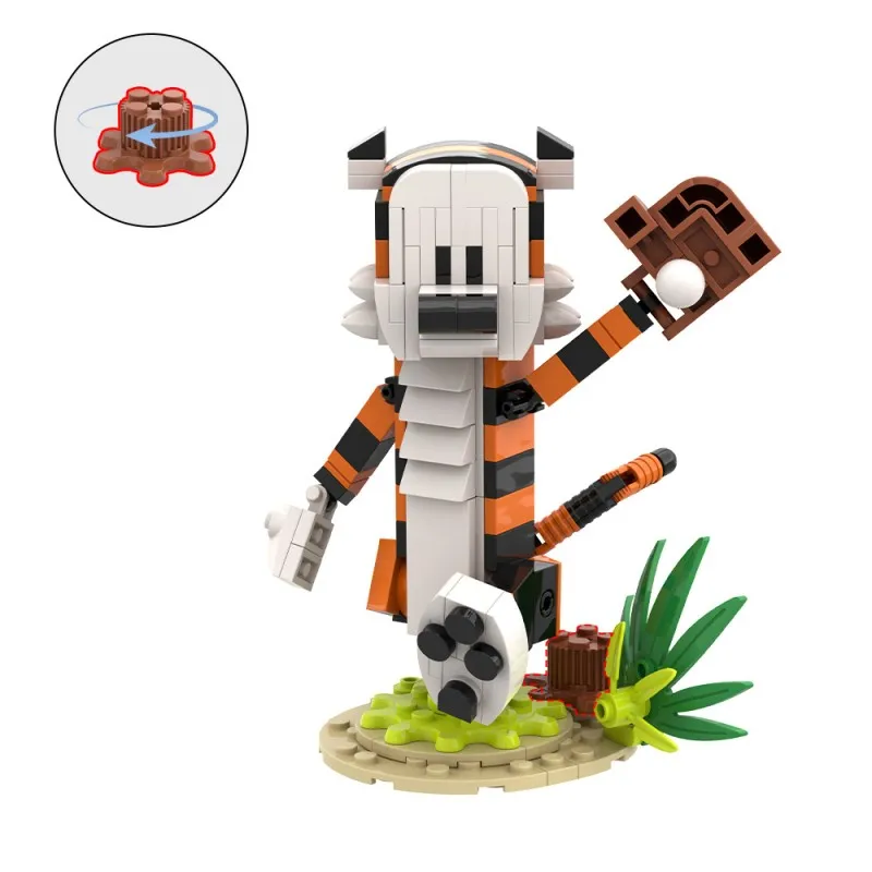 MOC Calvined und Hobbes Baustein Anime Puppe 3D Kunst Gemälde Cartoon Tiger Action Figur Ziegel Spielzeug Erwachsene Geschenk Für Kind – Detail 24