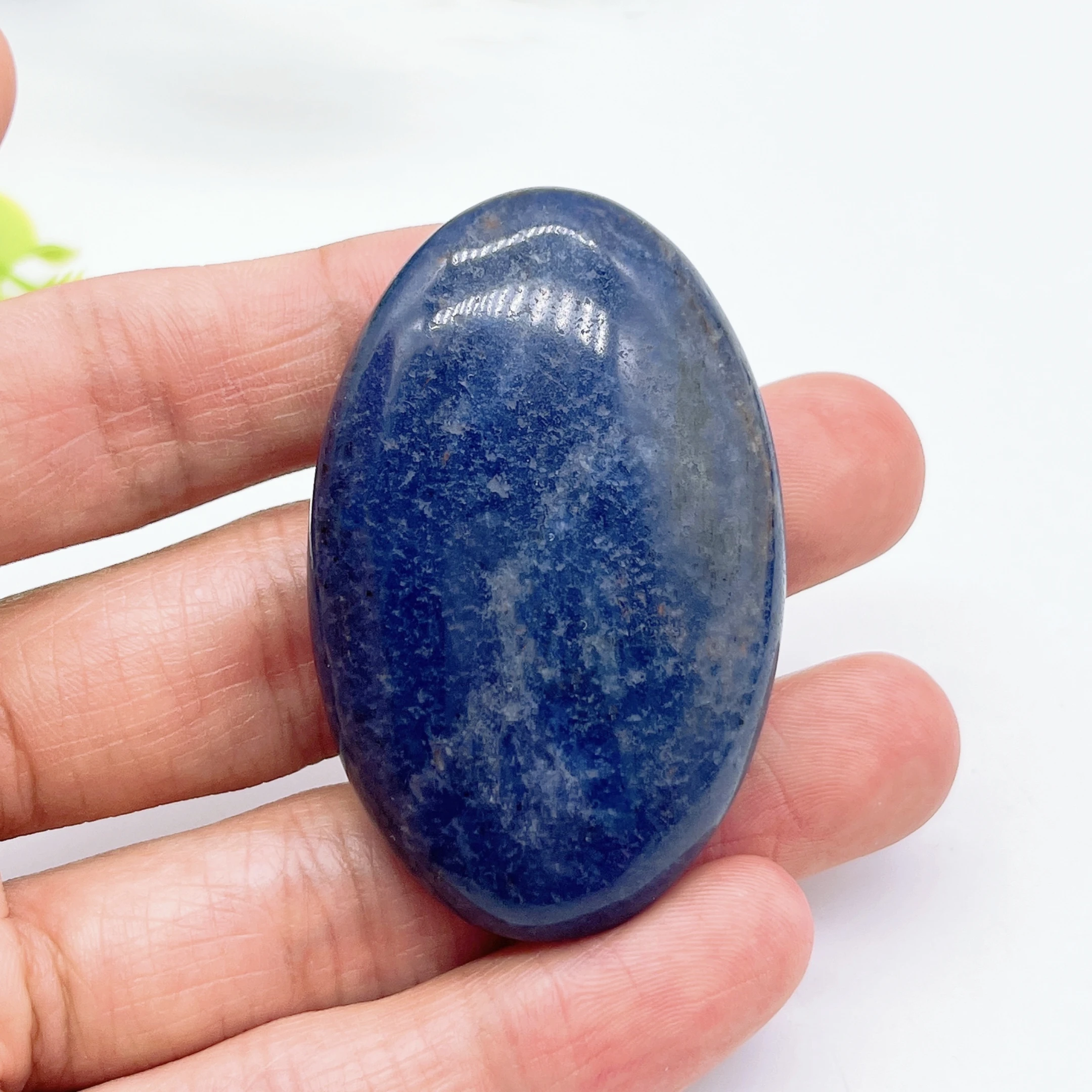Natural Sodalite Pocket Palm Stone Crystal Energy Gemstone Thumb Toy Hot Compress Crafts Reiki Healing Gift Mineral message tool