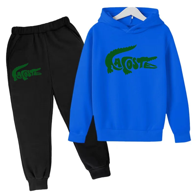 Kids Sports Suit Kids Hoodie Creative Crocodile Sweatshirt Top + Pants 2P Jacket Boys Girls Preschool 3-12 Years Sunny Kids Athleisure Set