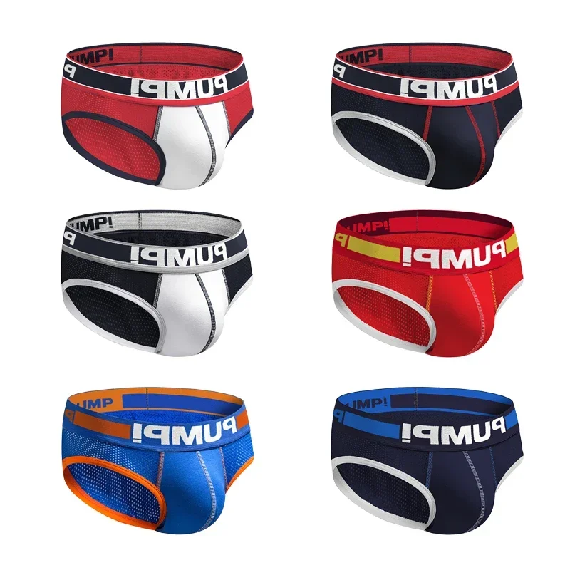 Men Underwear 3pcs/lot Hollow Breathable Mens Slip Bikini Jockstrap Briefs