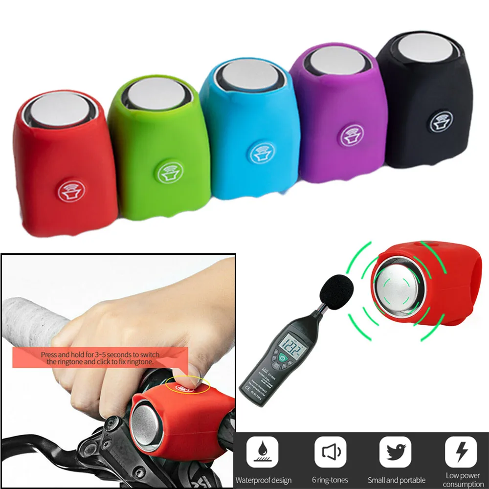 

ZK30 Bicycle Bell 120db Waterproof Cycling Bike Bells Electric Horn Mini Portable Silicone MTB Road Cycling Handlebar Bells