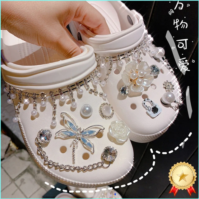 Bling Rhinestone DIY Shoes Charms for Crocs Women Diamond Croc Charms  Designer Clogs Shoe Buckle Finished Product Christmas Gift - AliExpress