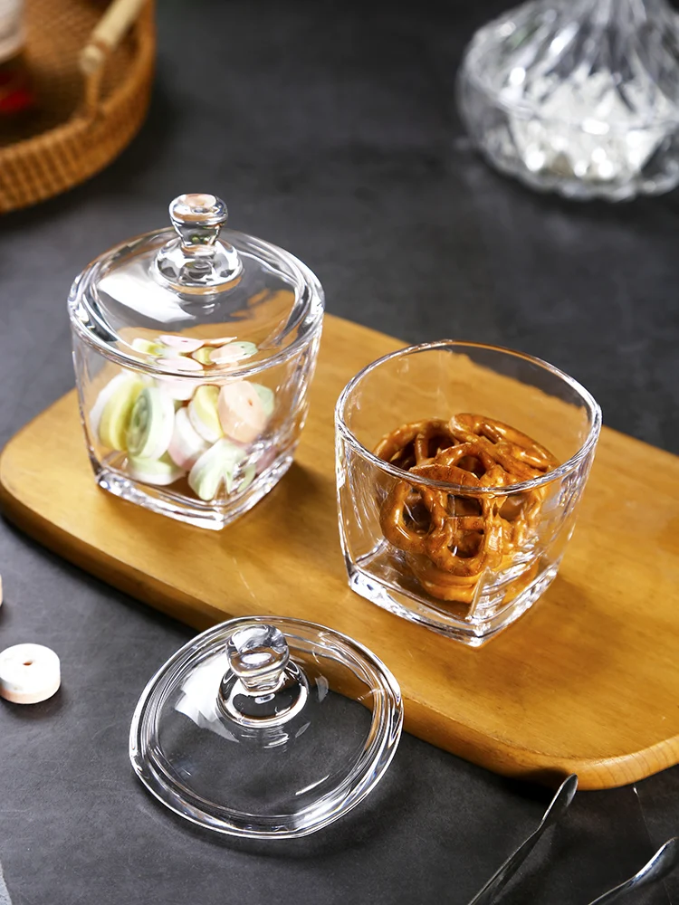 260ml Glass Candy Jar Clear Nuts Sugar Cube Fruit Dessert Storage Jar  Household with Lid Jewelry Swab Box Kitchen Container New - AliExpress