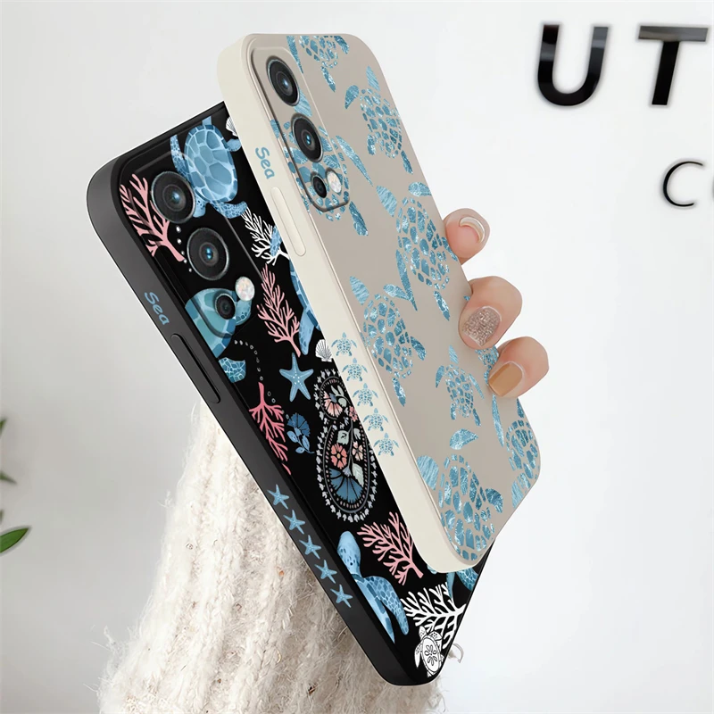 Turtle Print Shockproof Silicone Phone Case - Soft Bumper Back Cover