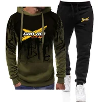 CAN-AM BRP 2022 Men's New Tracksuit Printing Gradient Color Hoodies Cotton Harajuku Hooded Tops And Pants Casual Sweatpant Sets 2