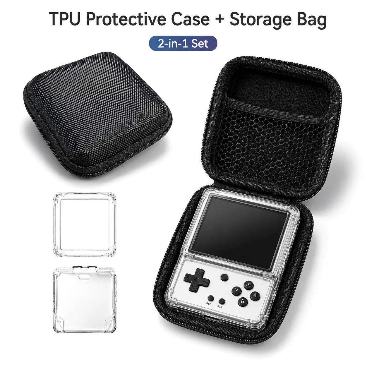 Universal Protective Kit: Soft TPU Case and Portable Handheld Storage Bag Combo