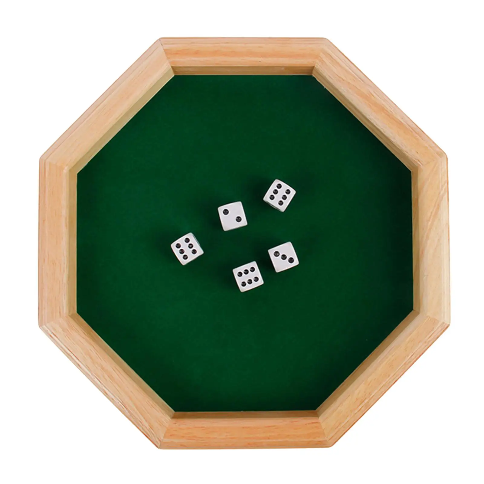 Luxury Octagonal Wooden Tray (Green, with ) for Party Games