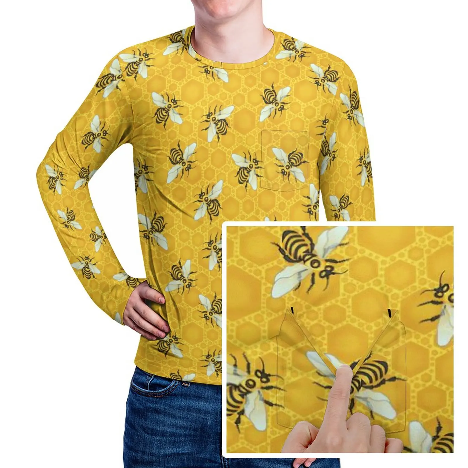 yellow and black striped bee t shirt