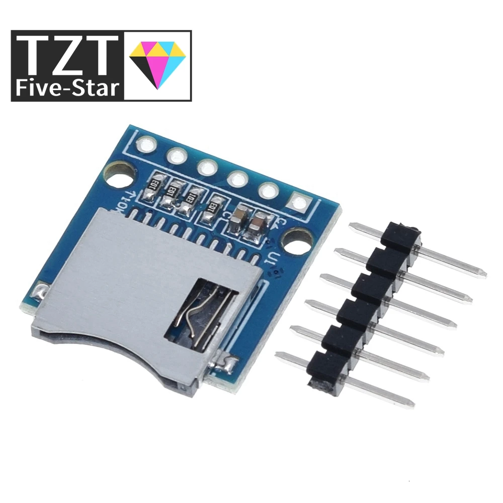 TZT 1/3/5PCS Micro SD Speichererweiterungsplatine Mini Micro SD TF Karte Memory Shield Modul mit Pins für Arduino ARM AVR