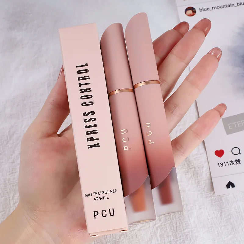 1pcs liquid lipstick, fog free, cup white, matte, lip mud, lip and cheek dual-use powder blusher lipstick 6 colors are available 4