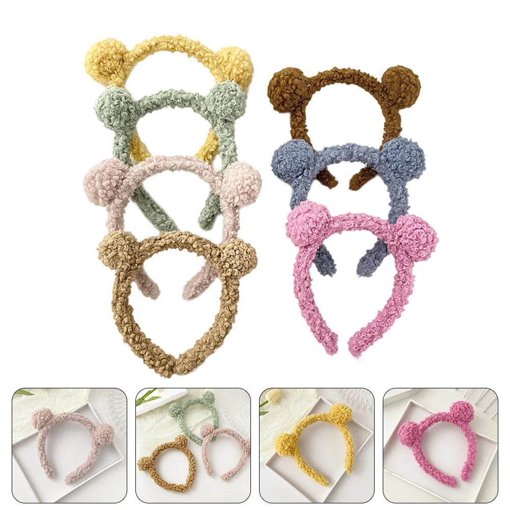 Bear Makeup Hair Girl Hair Hoops Kids Plush Hairbands Animal Makeup Hair Bands Accessory Adorable new adorable boho newborn toddler headband ribbon elastic baby headdress kids hair band girl bow knot