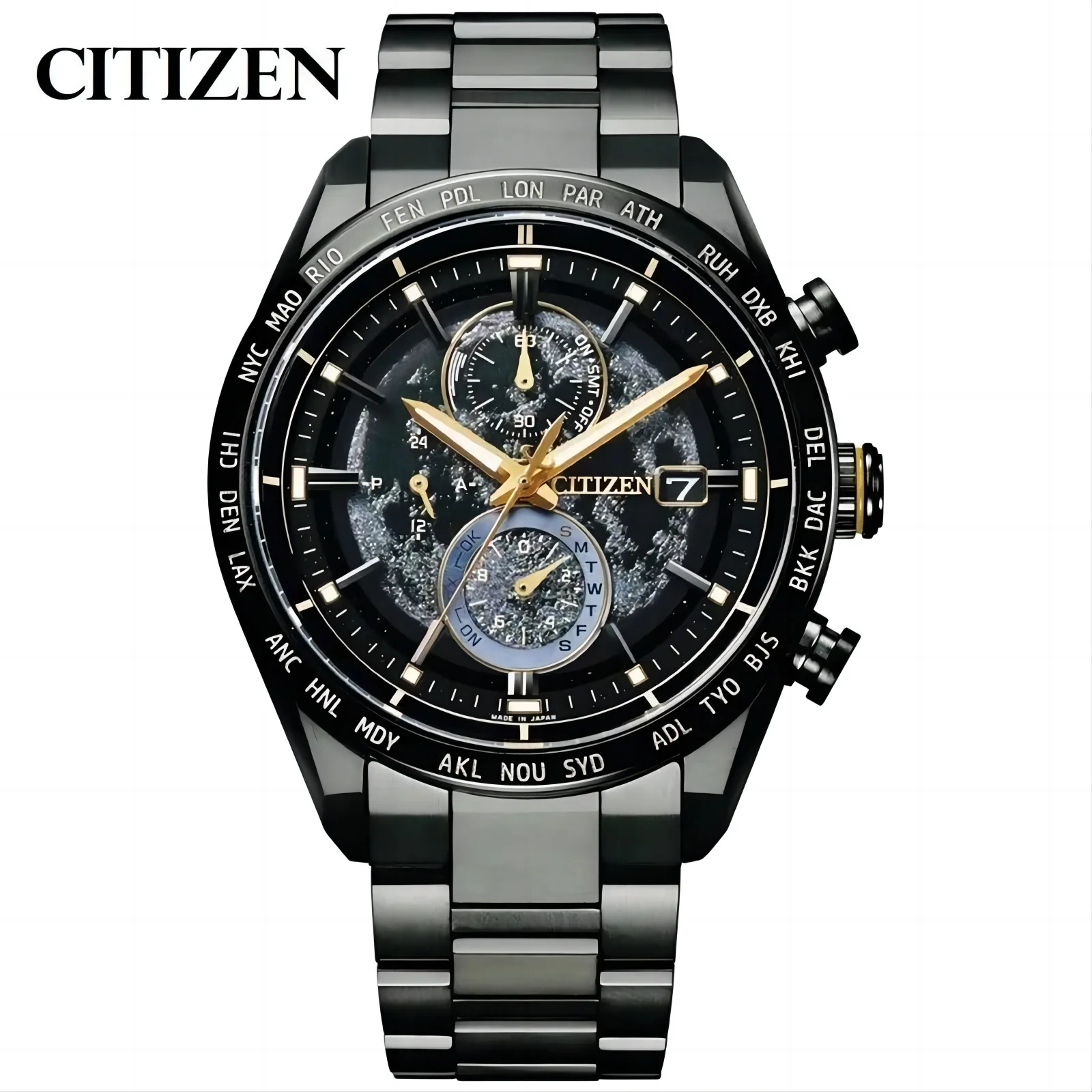 

Часы CITIZEN The Back of The Moon, Роскошные Кварцевые часы из нержавеющей стали, календарь, светящиеся часы, повседневные мужские часы กากากากากา