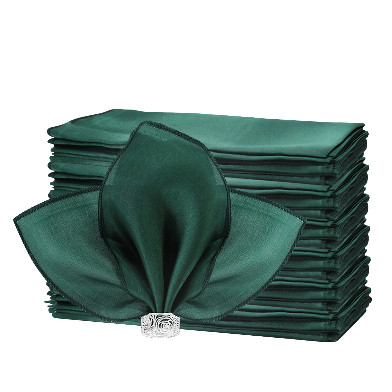 50 Pcs 새틴 테이블 냅킨 12x12 인치 스퀘어 디너 냅킨 웨딩 생일 파티 장식..