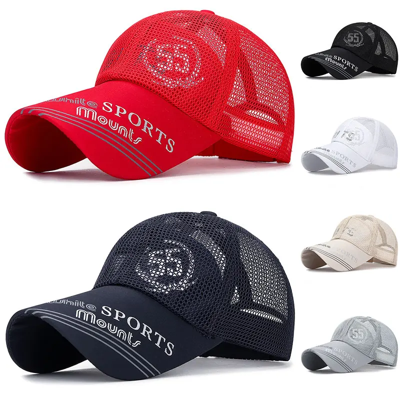Sports Cap Adjustable Baseball Caps Quick Dry Women Solid Bone Hat Summer Mesh Mens Snapback Sun Hat Golf Caps