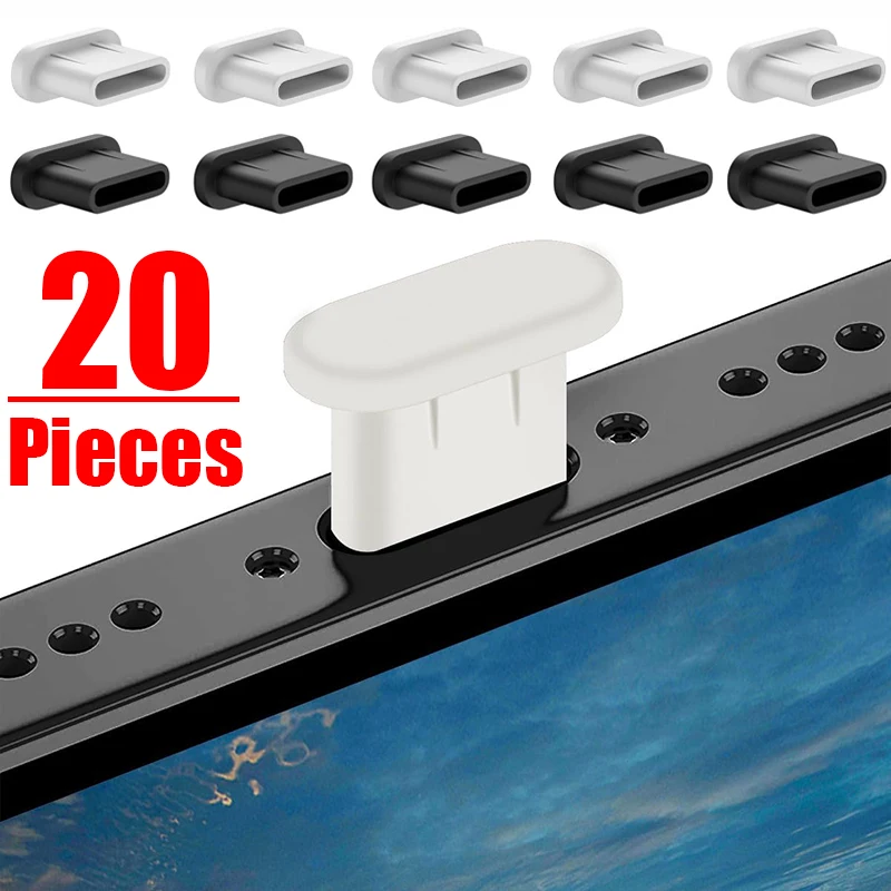 1-20 Pz Usb C Dust Plug Tipo C Anti Dust Cover Cap Porta Di Ricarica Del Telefono Spina Protettiva Per Iphone 15 Pro Samsung Xiaomi