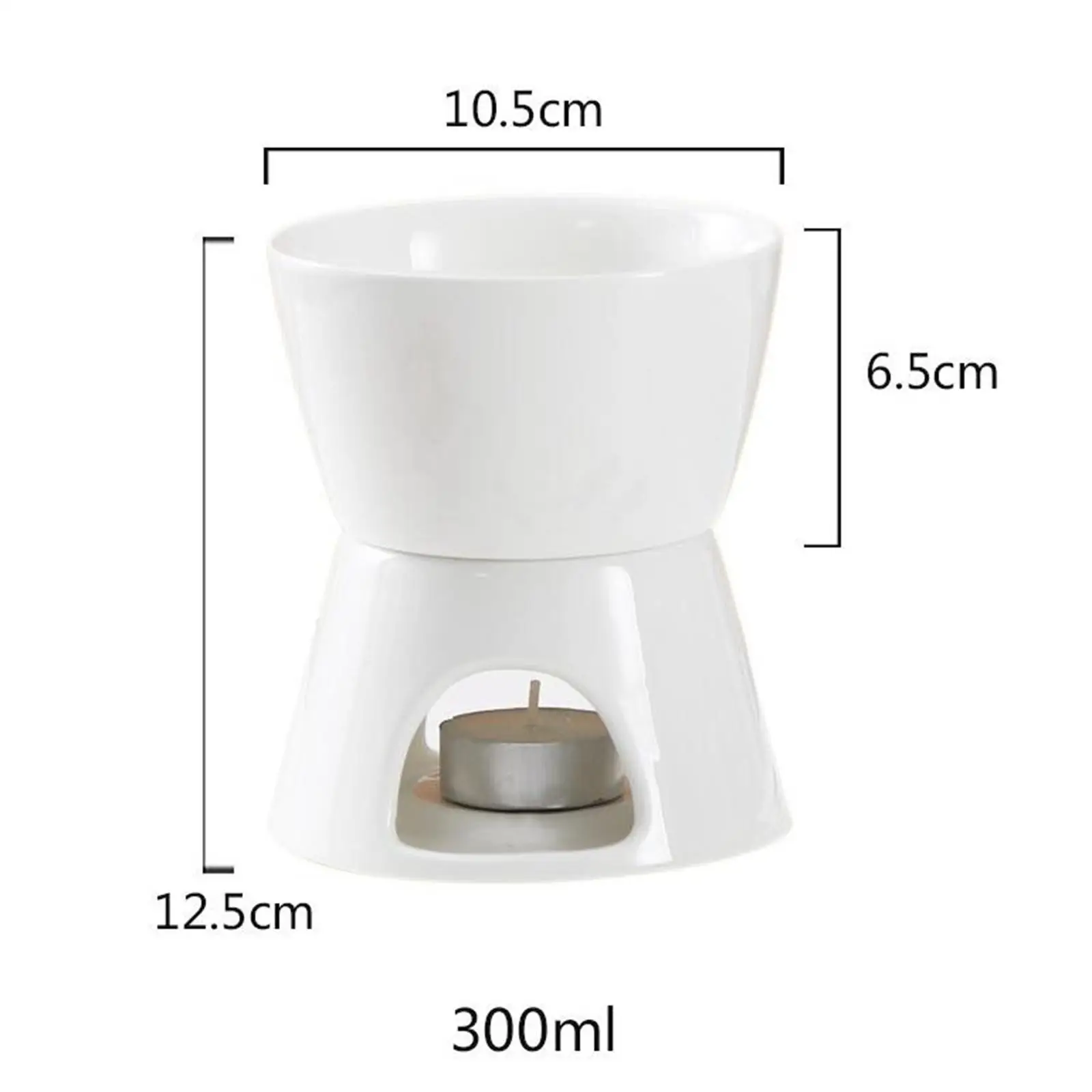 Chocolate Fondue Pot Butter Warmer Cookware Tea Light Porcelain Melting Pot Ceramic Hot for Candy Snack Wedding Caramel