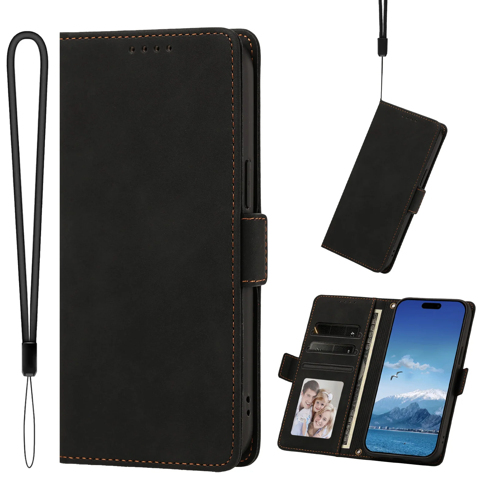 Luxury Leather Flip Wallet Phone Case - Premium Protective Cover