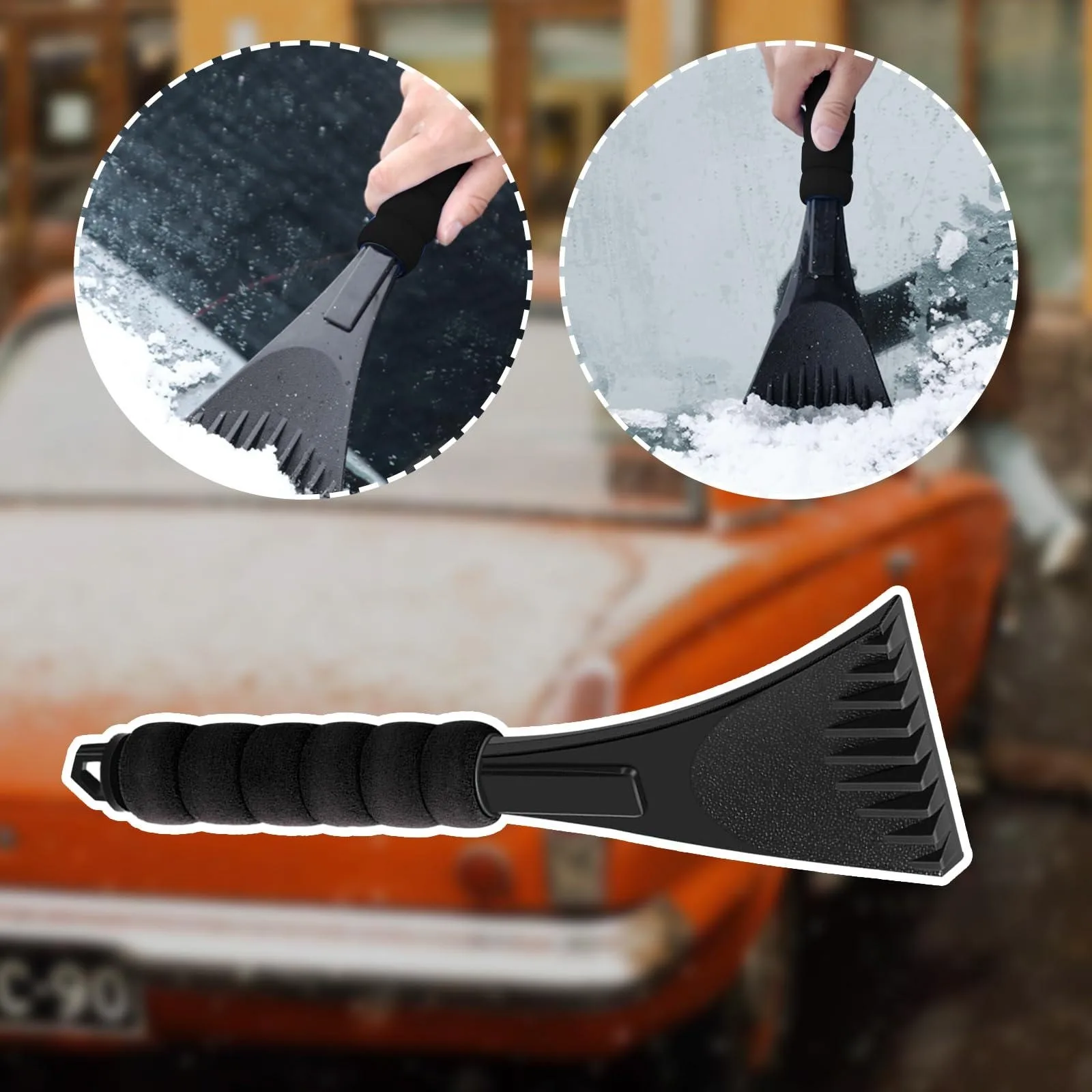 Ice Scraper for Car Windshield Trucks Frost Removal Tool with Foam Handle to Remove Snow, Frost, and Ice