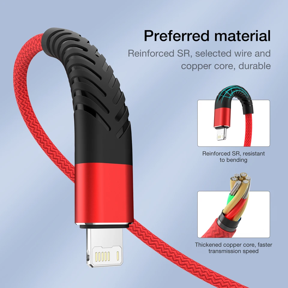Cavo USB di ricarica rapida 3A per iPhone 6 6s 7 8 Plus XS
