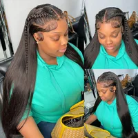 Perruque Full HD Lace Front Wig sans colle naturelle, cheveux lisses, 13x6, 30 pouces, densité 250, 360 4