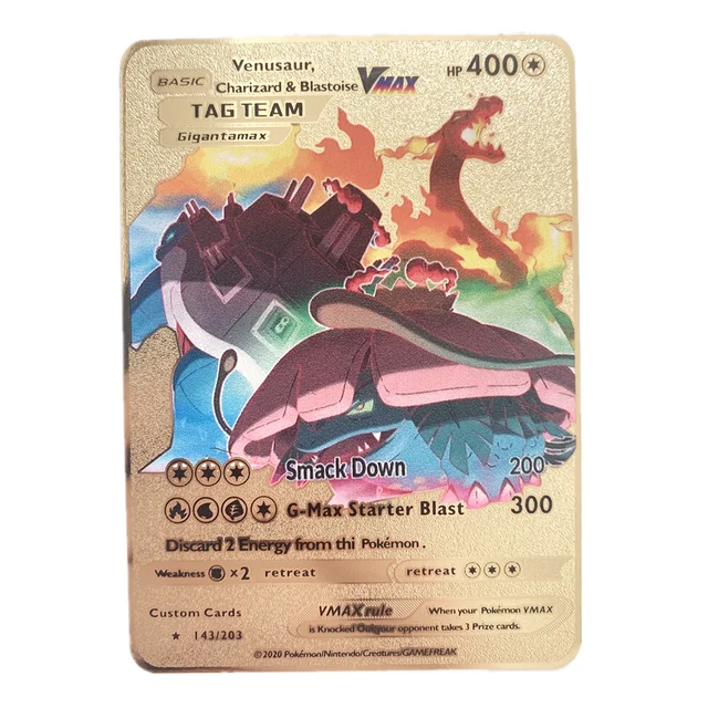 New 10000 Point Arceus Vmax Pokemon Card Metal DIY Card Charizard Gold Limited Edition Gift Game Collector Card for Kids J9