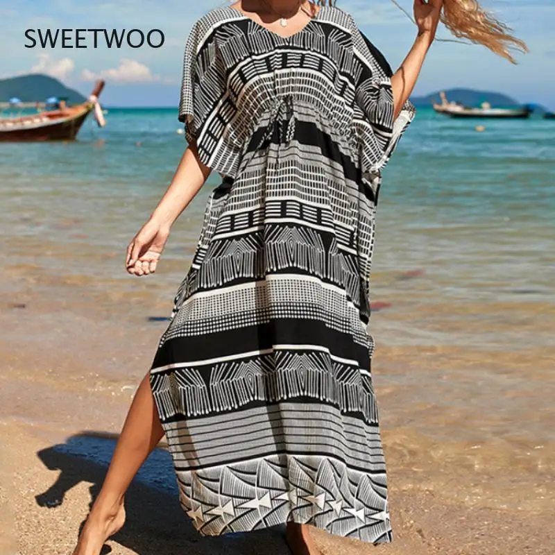 

Black Beach Dress Sarong Cover-Up for Swimsuits Tunic for Women