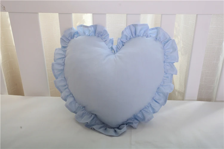 Cotton Ruffled Love Heart Shape Sofa Cushion Office Backrest Nap Bolster Pillows Travel Wedding Baby Gifts Toys Home Decor 5