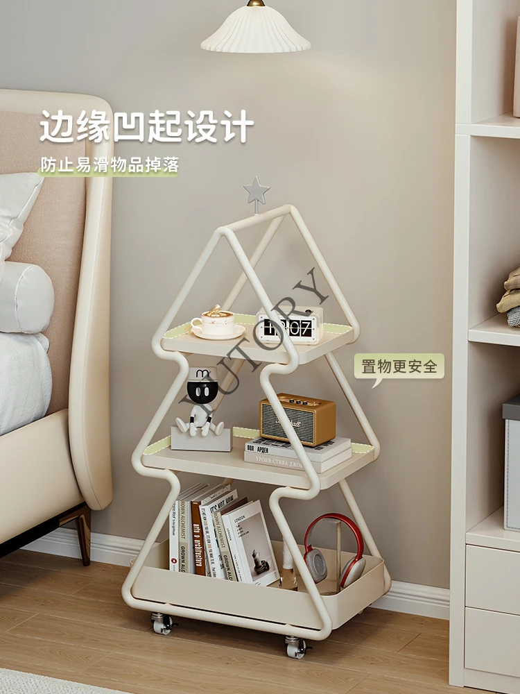 Bedside tables, modern home bedrooms, bedside small shelves for children, wrought iron side tables