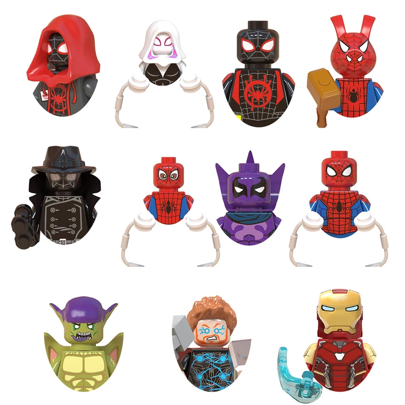 Mini Anime Spiderman Captain America Thor Doctor Strange Black Panther Loki Bricks Action Figures Building Blocks Toys