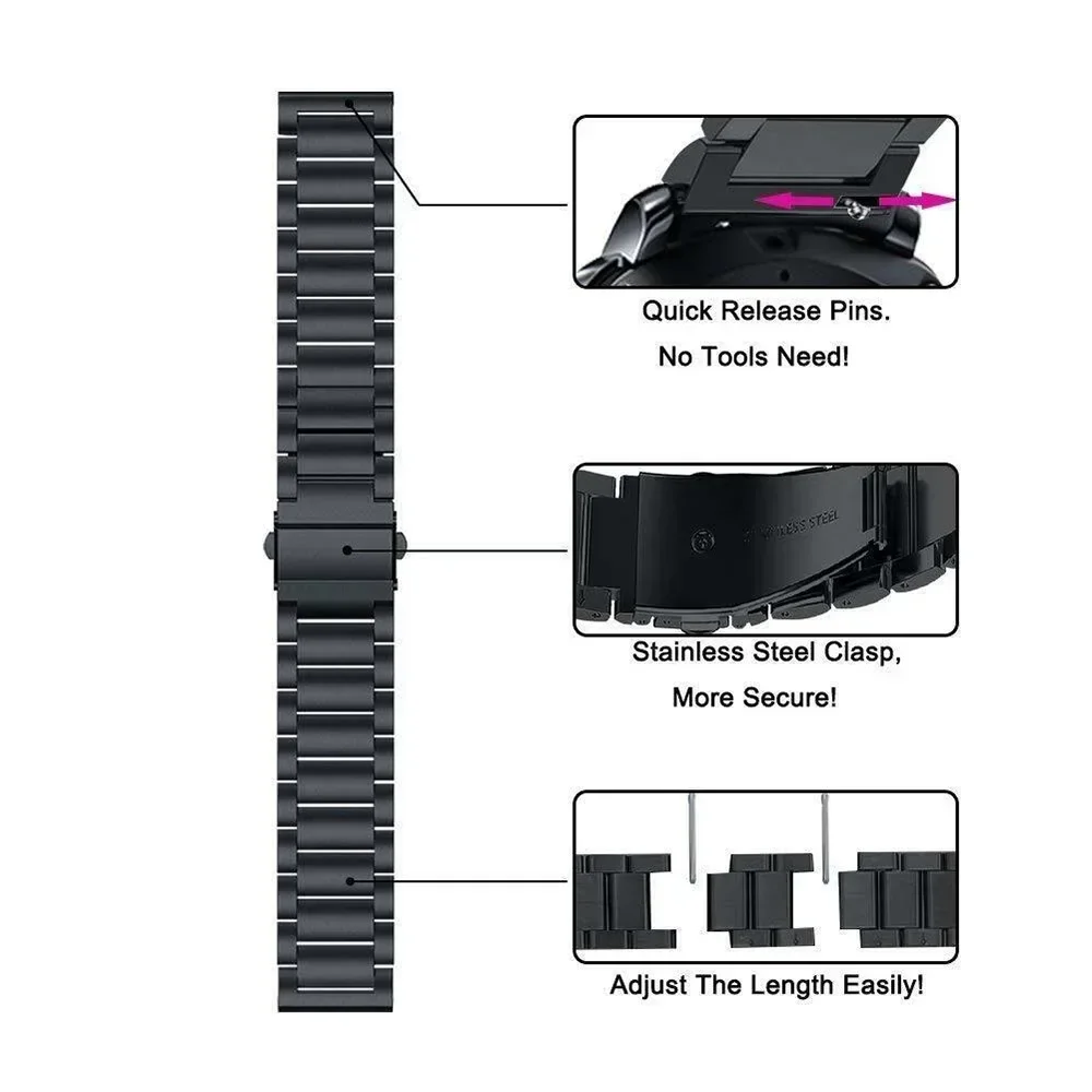 Stainless Steel Strap for Smartwatch - 22mm Metal Bracelet Watchband