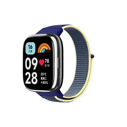 Enhanced Nylon Loop Strap - Breathable Sport Replacement Band Accessory - Redmi watch 3 Lite (Ice blue)