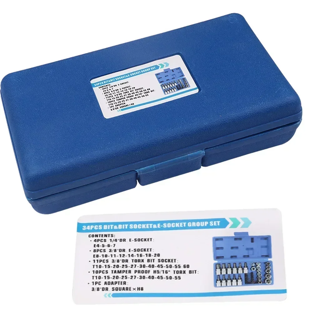 E-Security Bits Drive Torque Handheld Tool Torx Star Sockets & Bit Set Star Socket Automotive Repair Combination Set
