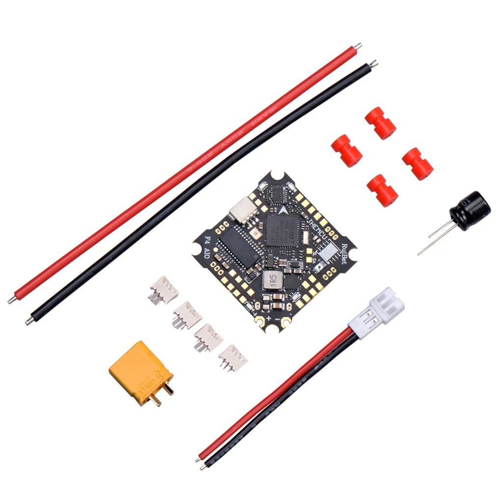 

4.4G JHEMCU Ruibet F4AIO 12A ECS AIO Flight Controller OSD 5V BEC 1-2S 25.5.5X25.5x3mm for FPV Cinewhoop Drone Quadcopter
