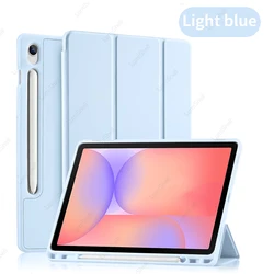 Enhanced Tablet Stand Cover with Pencil Holder - Trifold Design (Light Blue)
