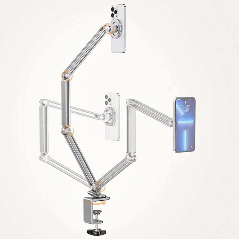 Adjustable Mobile Phone Stand Alloy Aluminum Phone Holder Magnetic Cellphone Bracket Support for Iphone 12 13 14 15 Pro Plus Max